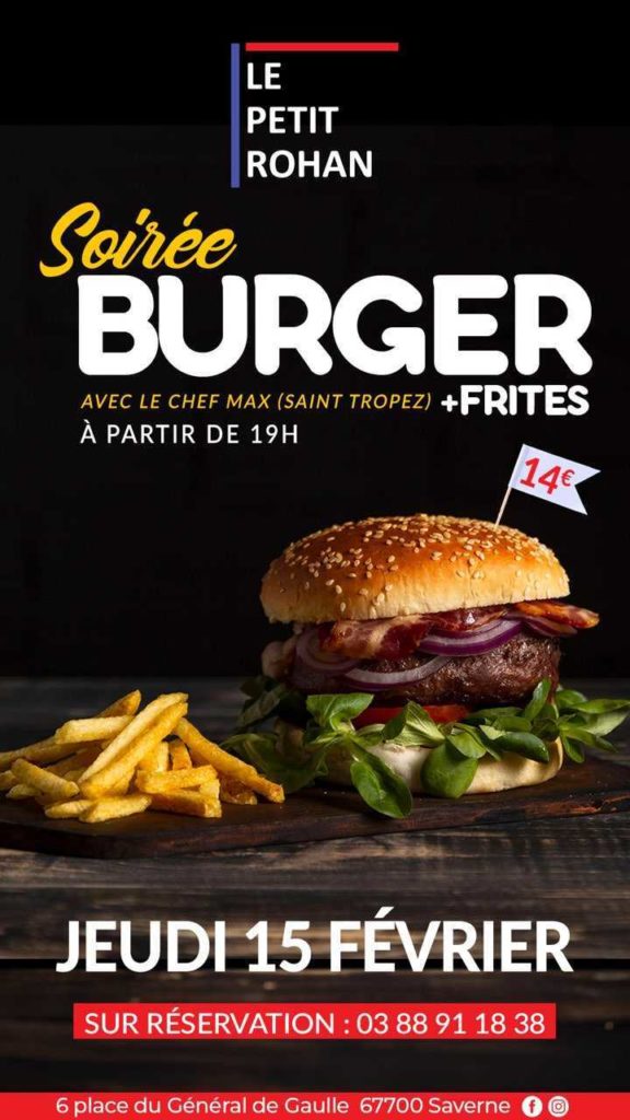 Soirée Burger 15 février 2024